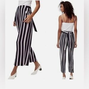Wilfred Faun pants high - rise cropped flowy leg striped waist tie